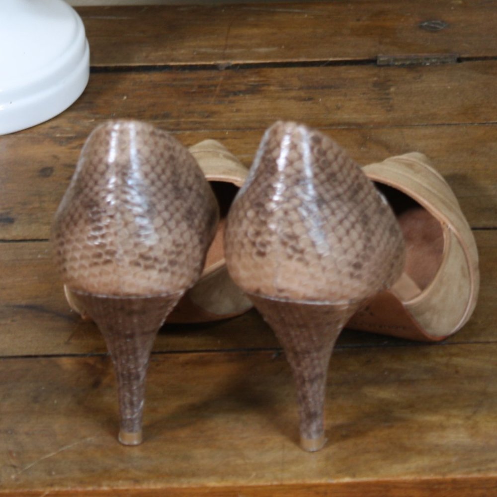 Donald J. Pliner Tan Suede Pointed-Toe Heels - Picture 3 of 4